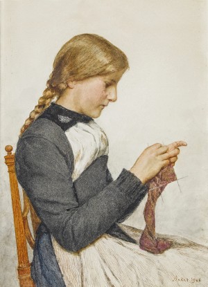 Strickendes Madchen
